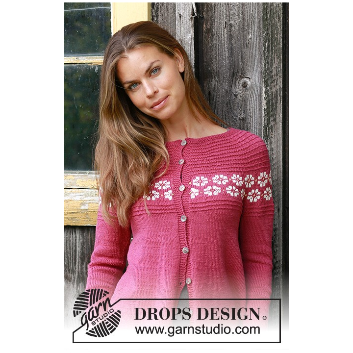 Patrón Daisy Delight Cardigan by Drops Design